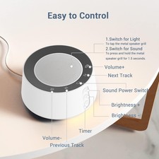 New BGOVERSS White Noise Sound Machine with 20 Soothing Sounds Free Shipping