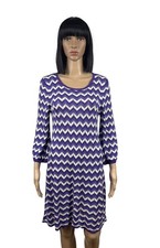 Alice + Olivia Viscose Knit Wool Dress Zigzag Pleated