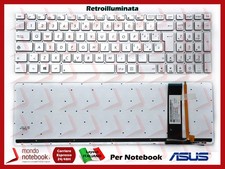 TASTIERA ASUS N550 N550j N550JA N550JK N550JV SILVER RETROILLUMINATA ITALIANA