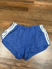 Adidas Nylon Shorts Vintage 70 S Medium Sprinter Satin Retro Blue 3 Stripes