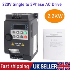 2.2KW 3HP 220V Variable Frequency Drive Inverter Converter VFD Single To 3 Phase