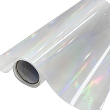 11.8in x 32.8ft DTF Rainbow Holographic Film Roll Cold Peel Transfer Film