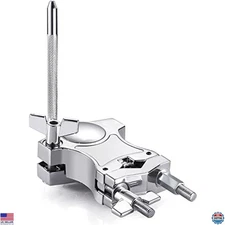 Facmogu Adjustable Silver L-Rod Cowbell Clamp - Premium Drum Percussion Holder