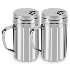 Accmor 13Oz Salt and Pepper Shakers with Adjustable Pour Holes, Stainless Steel