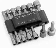 14pc ATE PRO INDUSTRIAL POWER NUT DRIVER NUT SETTER SCREW BIT SET SAE MM #10793