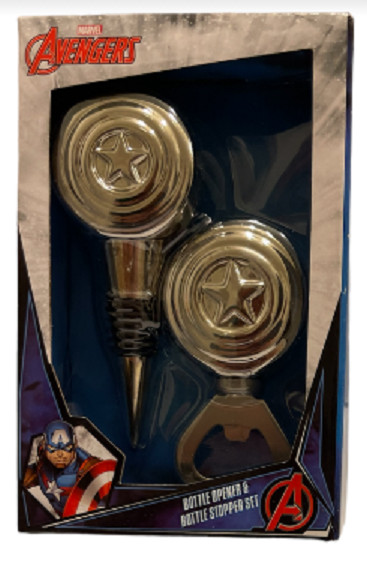 Marvel Avengers Captain America Bottle Opener Stopper Set 