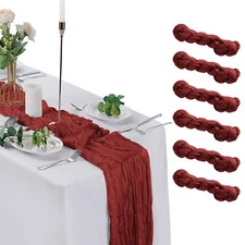 6 Pack Terracotta Cheesecloth Table Runner 9ft17 x 108 inch Gauze Table Runne...