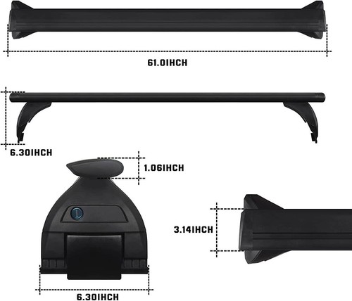 Aluminum Roof Rail Rack Cross Bars Crossbars For 2007-2023 Jeep Wrangler JL JK - Picture 2 of 7