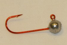 100 pk 1/80 oz No Collar Fly Tying Crappie Trout Fishing Jigs Red Aberdeen Hooks