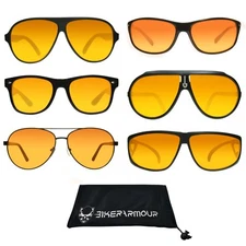 HD Blue Light Blocking Sunglasses Aviator Driving Golf Motorcycle Sport Glasses