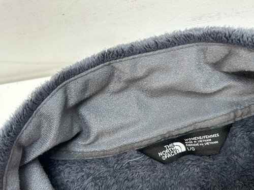 The North Face Gray Full Zip Osito Fleece Coat Jacket Plush Fuzzy Silver Size L - Picture 4 of 9