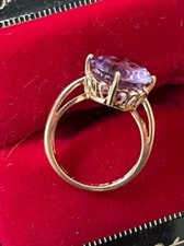 amethyst ring, 14 K YELLOW GOLD FANCY CUT SZ 6.5