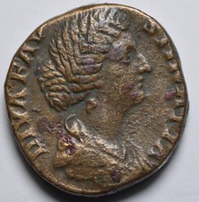 Diva Faustina Minor 176-180 A.D. Sestertius Roman Empire Sideribus Recepta