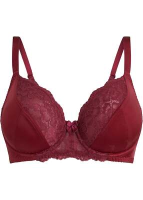 BH mit Bügel und edler Spitze Gr. (75) C Rhododendronrot Unterwasche Bra Neu*