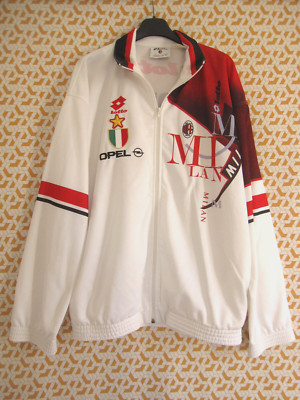 Sweat Zippé Vintage AC Milan Lotto - Taille L Rouge/gris - Football Occasion