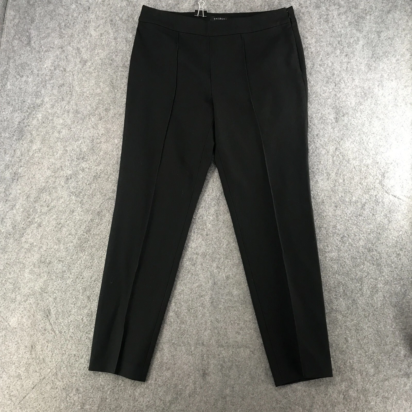 JORDAN Pantalone Talbots donna taglia 8 nero zip laterale vestibilità affusolata carriera basic casual