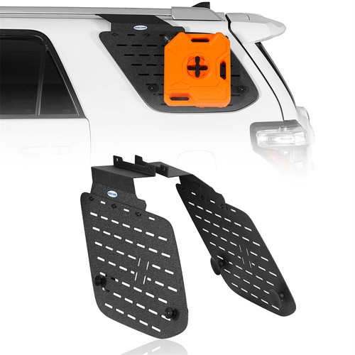 Fit 2010-2024 Toyota 4Runner Rear Window Exterior Storage Molle Panel Steel 2pcs