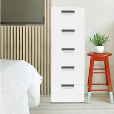 Closet Drawers Tall Dresser Organizer w/ Drawers Vertical Clothes Storage Tower