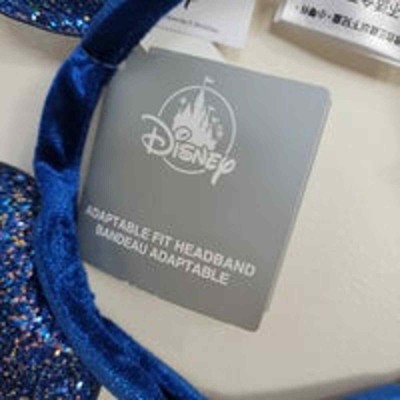 Disney Blue Sparkle Wishes Minnie Ears Adjustable Headband  display picture 3