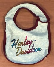 Harley-Davidson Bib Gray with Burgundy Trim Size 12/18 M Cotton and Polyester