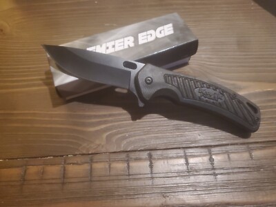 ''Kwik Force'' Sleek Black Assisted Pocket Knife 