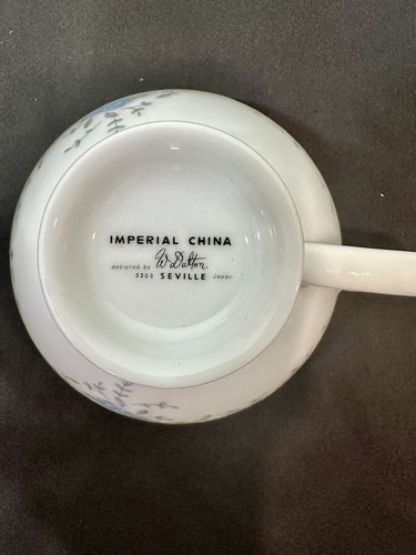 Imperial China W Dalton 5303 Seville Cup Only Blue Roses Gold Trim - EUC - Picture 8 of 8