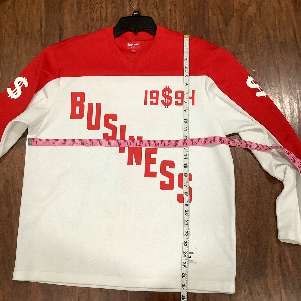 Supreme Business Hockey Jersey Red Size M 19$94 NEVER PER$ONAL # 7