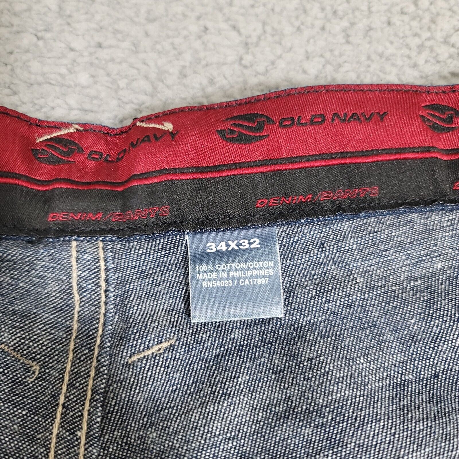 Old Navy Jeans Men's 34x32 Blue Dark Wash Denim P… - image 18
