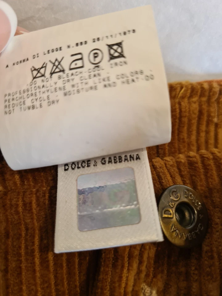 D & G Dolce & Gabbana вельвет и замша юбка молнии размер S 26 40 новый - Изображение 3 из 4