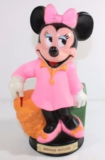 Vintage 1960's Minnie Mouse Plastic Bank  Caplugs Stopper 9.5"