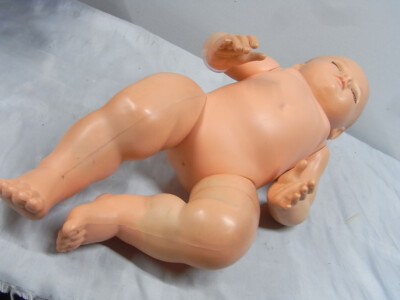 ANCIEN POUPON BAIGNEUR Tête d'aigle 50 yeux dormeurs Petitcollin EUR 50