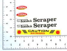 water slide decal set for Mighty Tonka Scraper from 1970's W/TRACKING