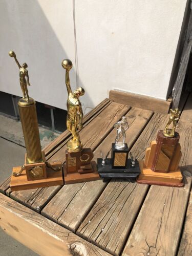 4 Vintage Basketball Trophies East Central Illinois Conference 1939 - 1950
