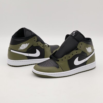DQ8426-092 Nike Air Jordan 1 Mid Black Medium Olive Sail White