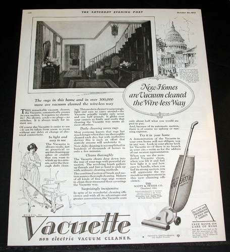 1923 OLD MAGAZINE PRINT AD, VACUETTE 