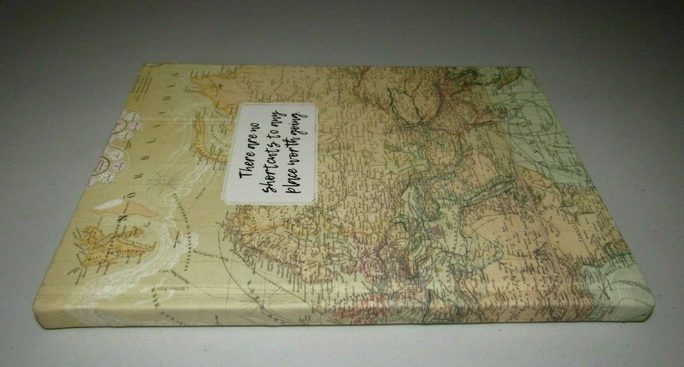 OLD WORLD MAP "NO SHORTCUTS TO A PLACE WORTH GOING" HARDCOVER JOURNAL - Image 3 of 4