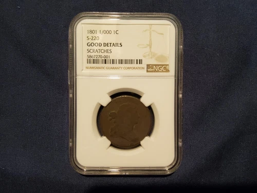1801 1/000 1C Draped Bust Large Cent  S-220 NGC