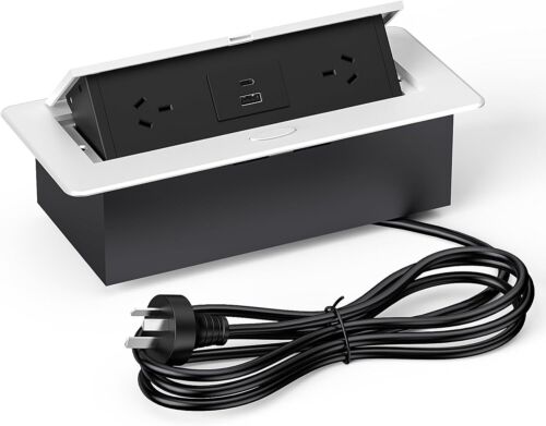 Haylink Desk Power Board USB C 20W Pop-up Strip 2 Outlets 2 USB Ports 2M Cord AU - Picture 2 of 9