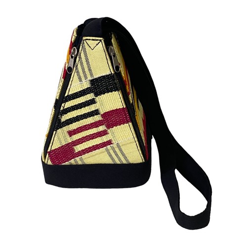 Vtg Handwoven Triangle Pyramid Zipper Purse Handbag Multicolor Geometric OOAK - Picture 4 of 14