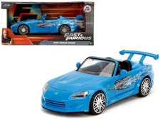 2001 HONDA S2000 BLUE FAST & FURIOUS REMIX 1/24 DIECAST MODEL CAR JADA 35875