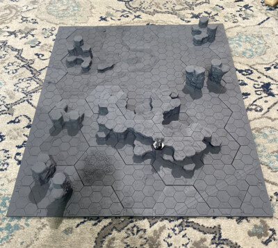 Battletech Compatible - Badlands 3D Terrain Hex Map - 25 tiles x 23 tiles (6mm)