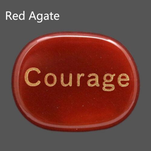 Engraved Stone, Inspirational Positive Word "Courage " Palm Stone Pocket Stone - Picture 16 of 23