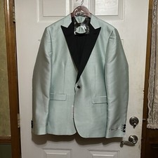 Mint 1 Button Slim-Fit Tuxedo with Jacket, Vest, Pants, Bowtie by Giovanni Testi