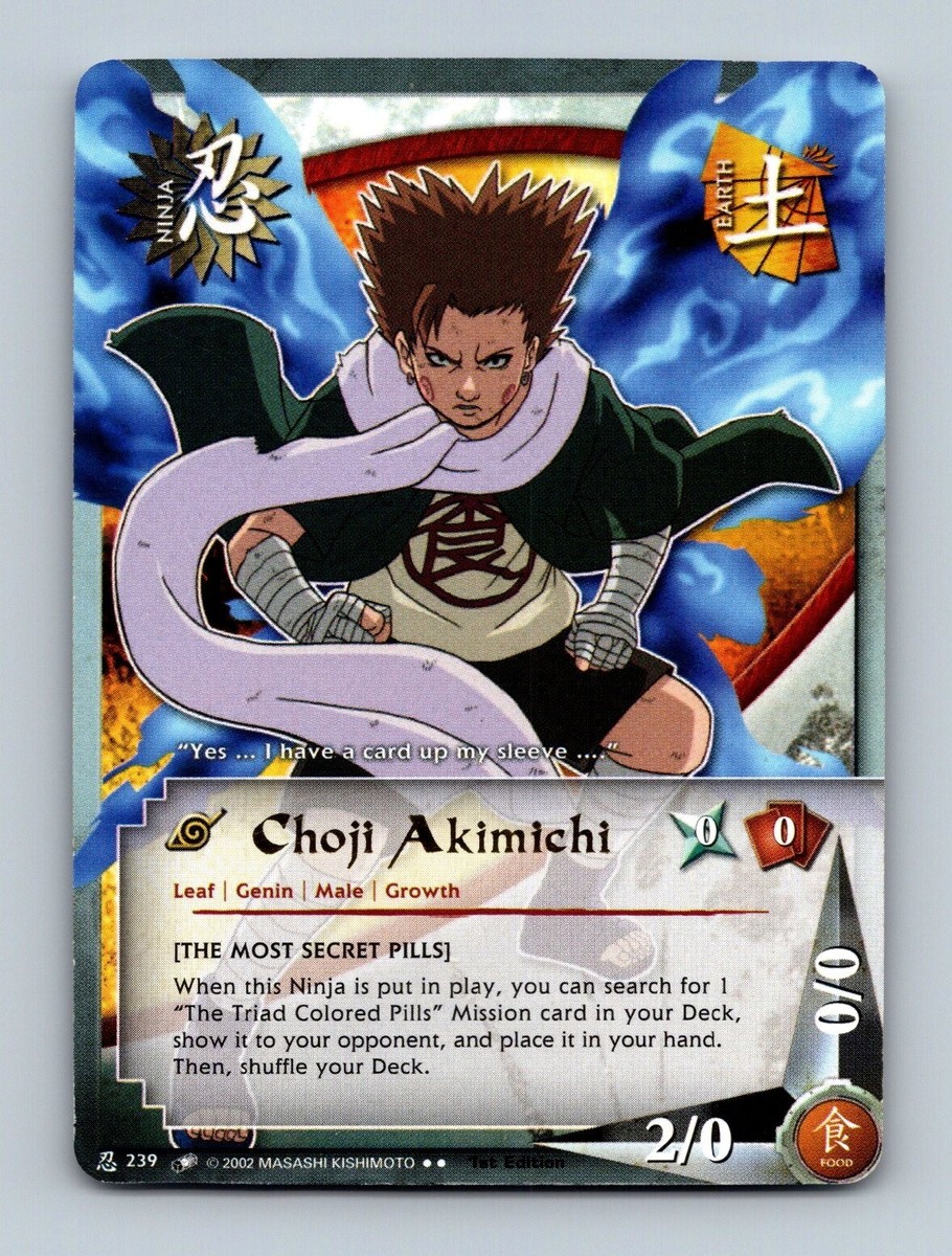 Naruto CCG - RARE- Choji Akimichi 239 - GOLD TEXT 1ST EDITION