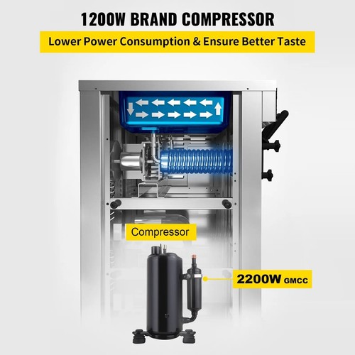 VEVOR Vorkühlende kommerzielle Eismaschine Soft Serve Machine 16-18 L/h - Bild 9 von 15