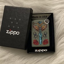 BNIB Zippo 49860. Gothic Dagger Design, Sage Finish Lighter