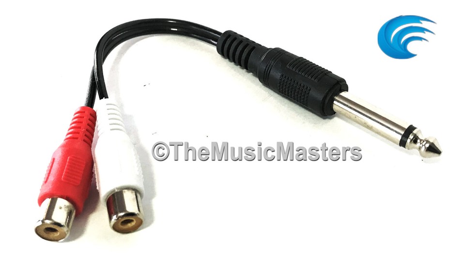 4) 1/4" Maschio Mono Spina A Doppio Jack RCA (F) Adattatori Cavo - Foto 12