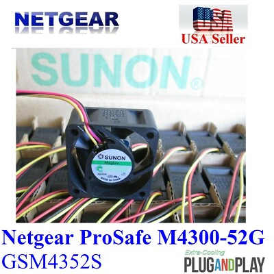 1x New Quiet Replacement fan for Netgear ProSafe M4300-52G (GSM4352S ...