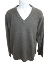 Tommy Hilfiger 100 Cashmere Gray V-neck Sweater Men's M