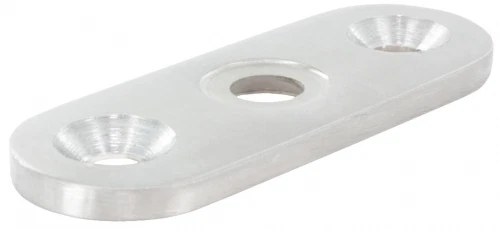 EDELSTAHLONLINE24 Handlaufanschlussplatte 63 x 25 x 4mm, für flachen Anschluss, gesenkt für M6 S .